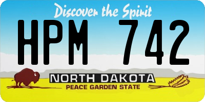 ND license plate HPM742