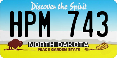 ND license plate HPM743