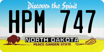ND license plate HPM747