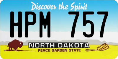 ND license plate HPM757