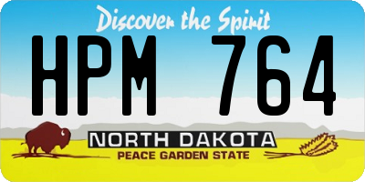 ND license plate HPM764