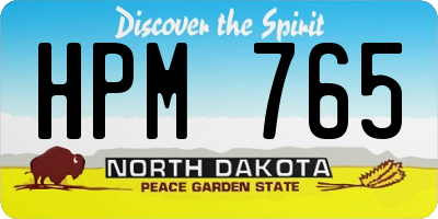 ND license plate HPM765
