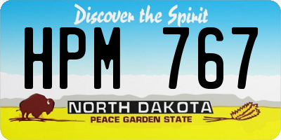 ND license plate HPM767