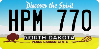 ND license plate HPM770