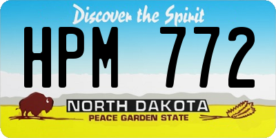 ND license plate HPM772
