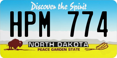 ND license plate HPM774