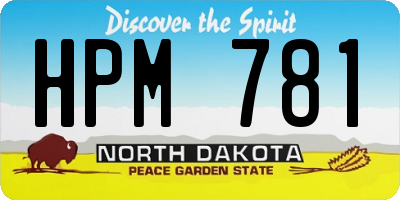 ND license plate HPM781