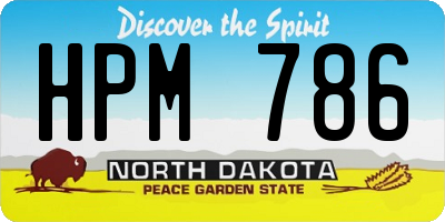 ND license plate HPM786