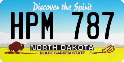 ND license plate HPM787