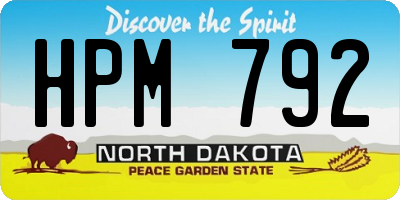 ND license plate HPM792