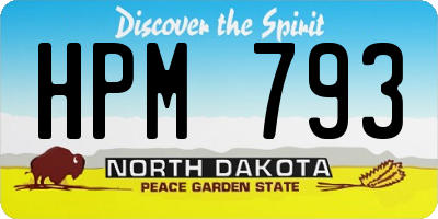 ND license plate HPM793