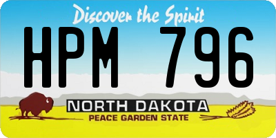 ND license plate HPM796