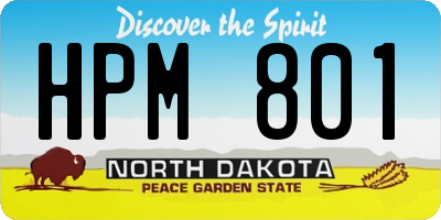 ND license plate HPM801