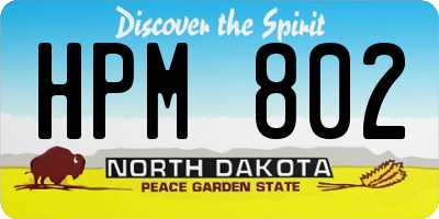 ND license plate HPM802