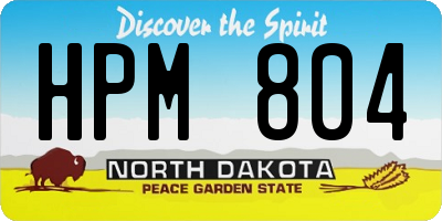 ND license plate HPM804