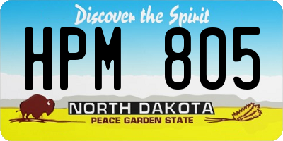 ND license plate HPM805