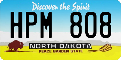 ND license plate HPM808