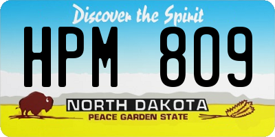 ND license plate HPM809