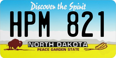 ND license plate HPM821