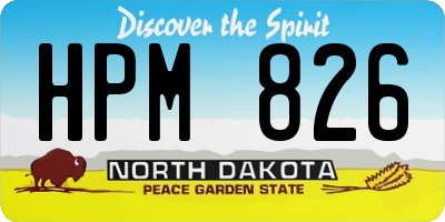 ND license plate HPM826