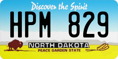 ND license plate HPM829