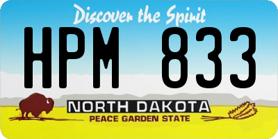 ND license plate HPM833