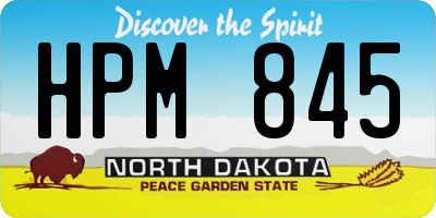 ND license plate HPM845