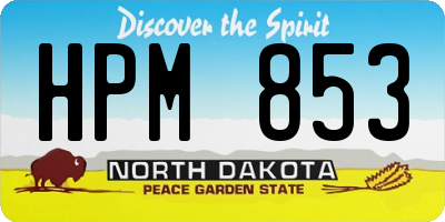 ND license plate HPM853