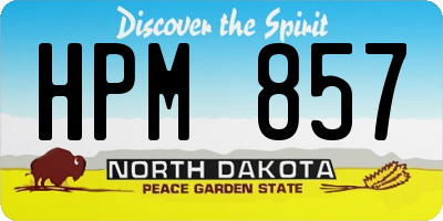 ND license plate HPM857