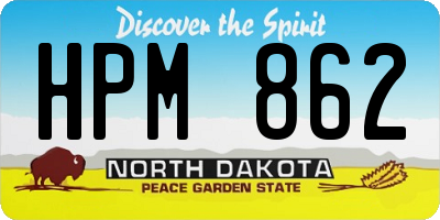 ND license plate HPM862