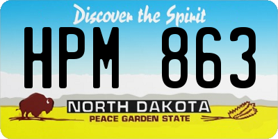 ND license plate HPM863