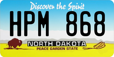 ND license plate HPM868