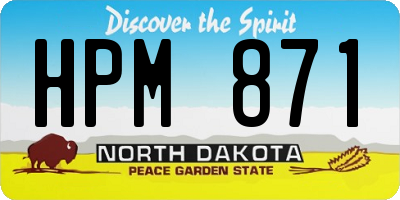 ND license plate HPM871
