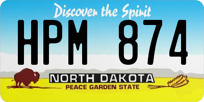 ND license plate HPM874