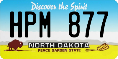 ND license plate HPM877
