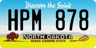 ND license plate HPM878