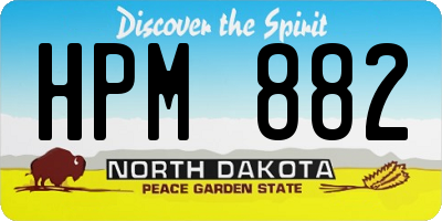 ND license plate HPM882