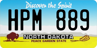 ND license plate HPM889