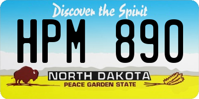 ND license plate HPM890