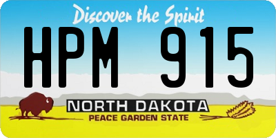 ND license plate HPM915