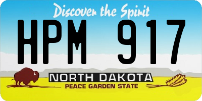 ND license plate HPM917