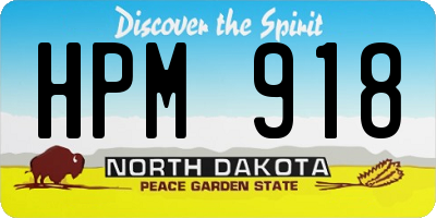 ND license plate HPM918