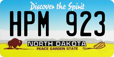 ND license plate HPM923