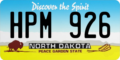 ND license plate HPM926