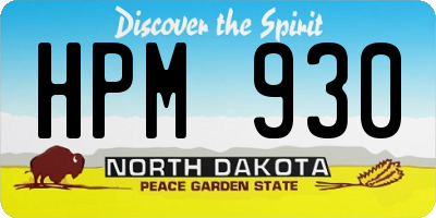 ND license plate HPM930