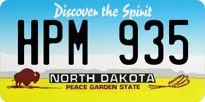 ND license plate HPM935