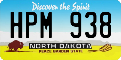 ND license plate HPM938