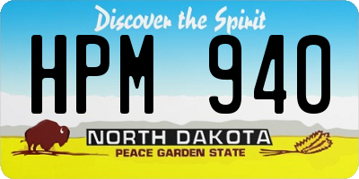 ND license plate HPM940