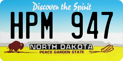 ND license plate HPM947