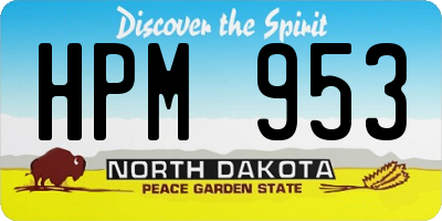 ND license plate HPM953